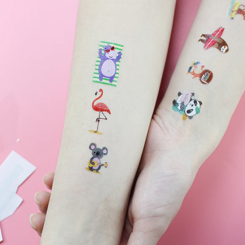 12pcs/iepak bērniem tetovējumu uzlīmes karikatūra dzīvniekiem, bērniem pagaidu tetovējumiem bērniem pirkstu rokas tetovējums ūdensizturīgs maza izmēra komplekti