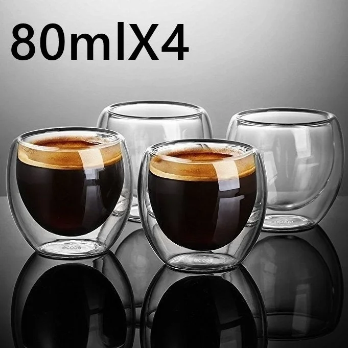 Dubultu Sienu, Espresso Tases 80 Ml/2.73 Unci, Kas no 4