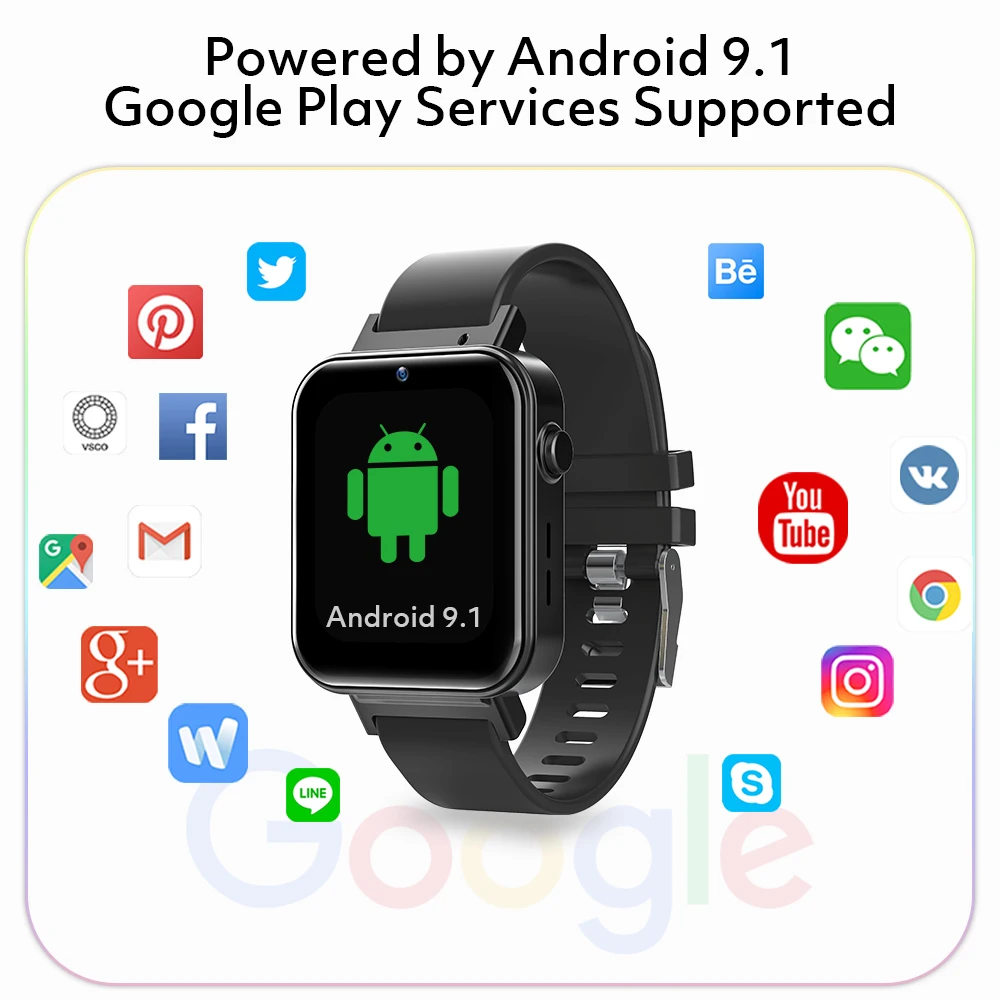Rogbid Gaisa 4G LTE Smart Watch Phone GPS 4GB 128GB Kamera 5MP Face ID WIFI Smartwatch Vīriešiem Android 9.1 IP68 Ūdensnecaurlaidīga Par Xiaomi