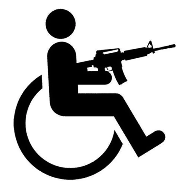 Invalīdu Ratiņkrēsliem Pistoli Auto Uzlīmes Modes Ķermeņa Logu Apdare, PVC Ūdensizturīgs Sauļošanās Uzlīmes Var Pielāgot Krāsu