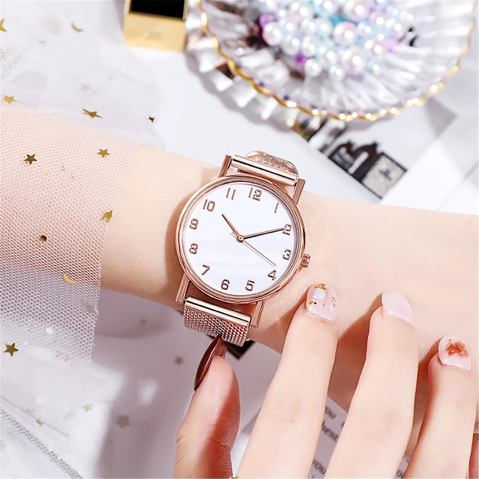 Sieviešu Skatīties Rose Gold Montre Femme relojes para mujer Vienkārši Vintage Mazo Skalu, Kvarca rokas Pulkstenis Sieviešu Pulkstenis женские часы