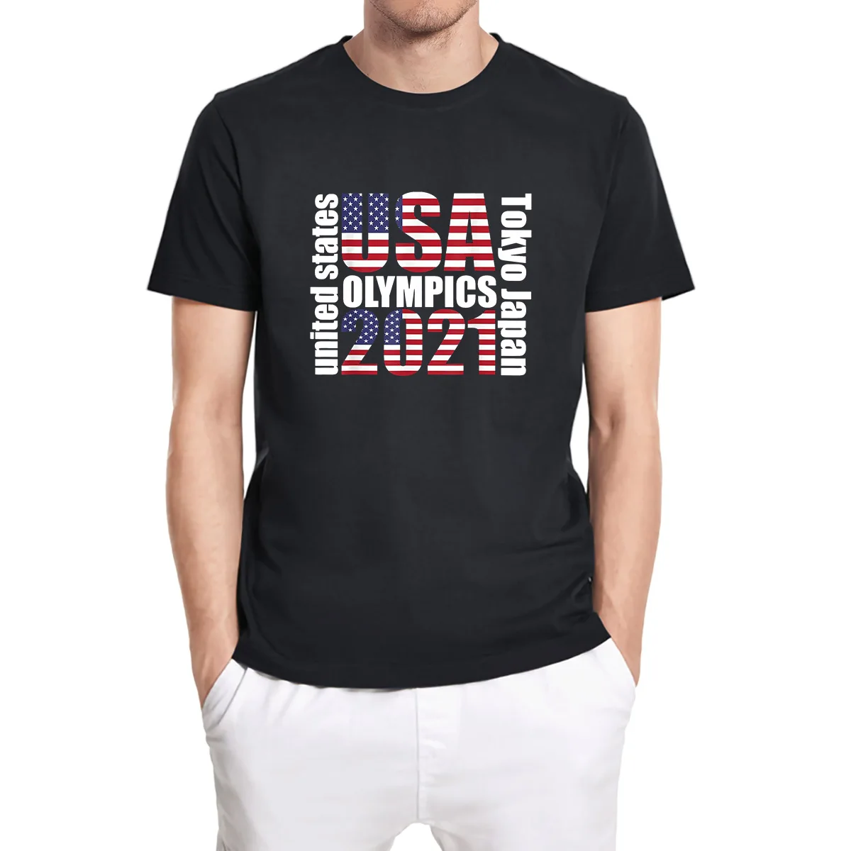 Tokijas Olimpiskajās spēlēs ir 2021. ASV Komanda Smieklīgi Vīriešu Tops Smieklīgi Unisex T-Krekls Vīriešiem ir O-veida kakla T-krekls Topi Augstas Kvalitātes Kokvilnas Tee Oversize