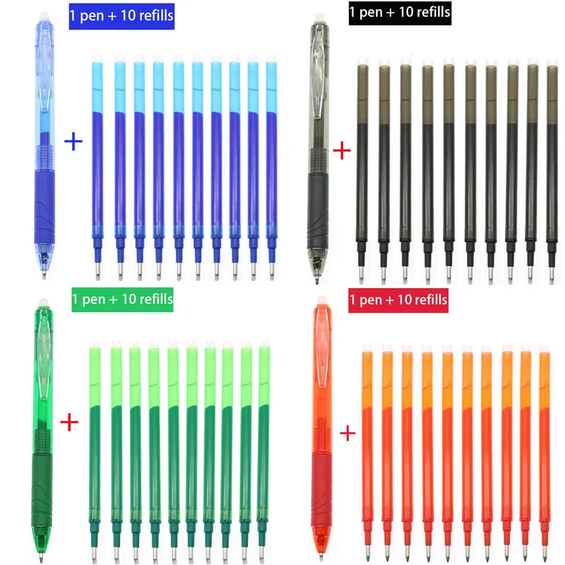 Pressable Bīdāmās Dzēšgumiju, 0.5 mm, Zila / Melna / Zaļa / Sarkana Tinte Burvju Izdzēšami Tintes Kasetnes Skolu Un Biroja Rakstīšanas Rīki