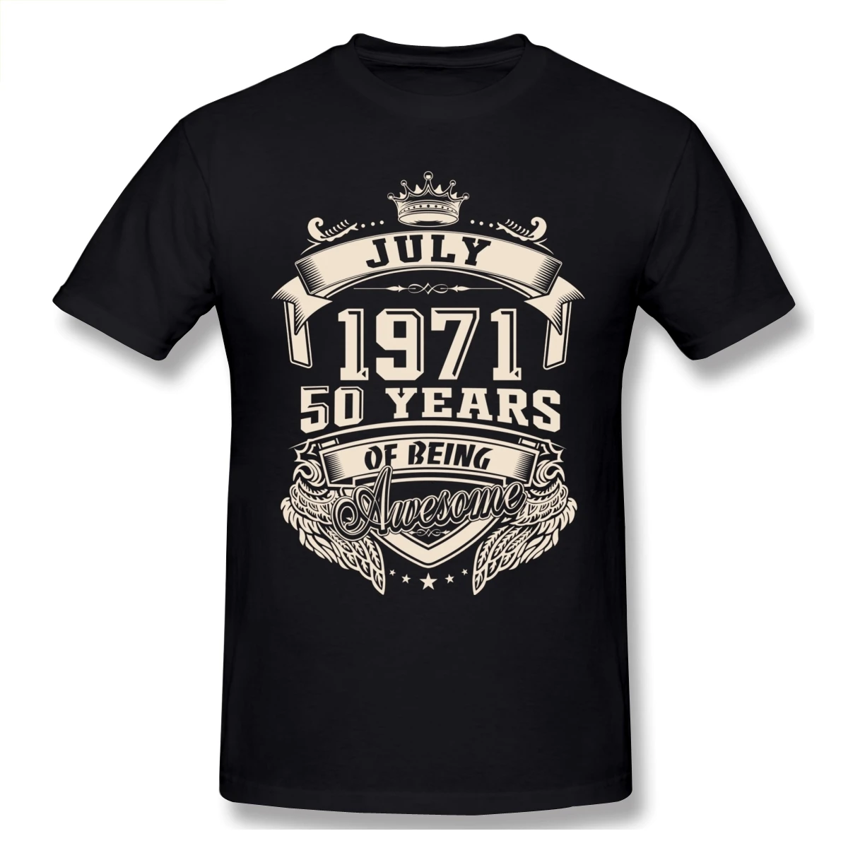 Dzimis Jūlijs 1971 50 Gadi Ir Awesome T Krekls, Liela Izmēra Kokvilnas Ar Īsām Piedurknēm Pasūtījuma T Krekli Vīriešiem