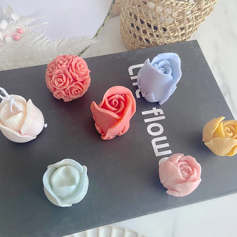 3D Tulip Svece Pelējuma Roku darbs DIY Ziedu Ziepes Silikona Veidnē Šokolādes Kūka Pelējuma Silikona Veidnē Ziepes Formu Ziepes, kas veic Piegādi