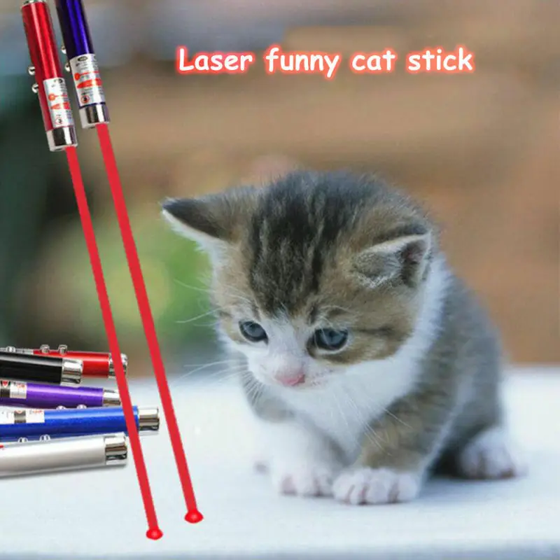Radošā Funny Pet LED Lāzera Rotaļlieta Kaķis Lāzera Rotaļlieta Kaķiem Lāzera Kaķis Rādāmkociņš ar Pildspalvu, Interaktīvās Rotaļlietas Izlases Krāsa