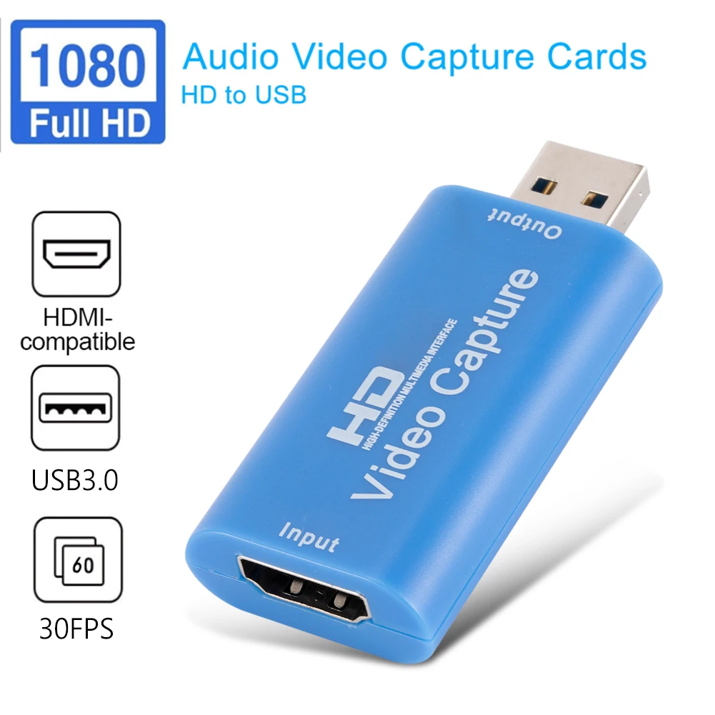 USB 2.0 Audio un Video capture Karte, HDMI-saderīgs ar USB 2.0 HD 1080P Mini Grabber Kartes Spēļu DVD video Live Streaming