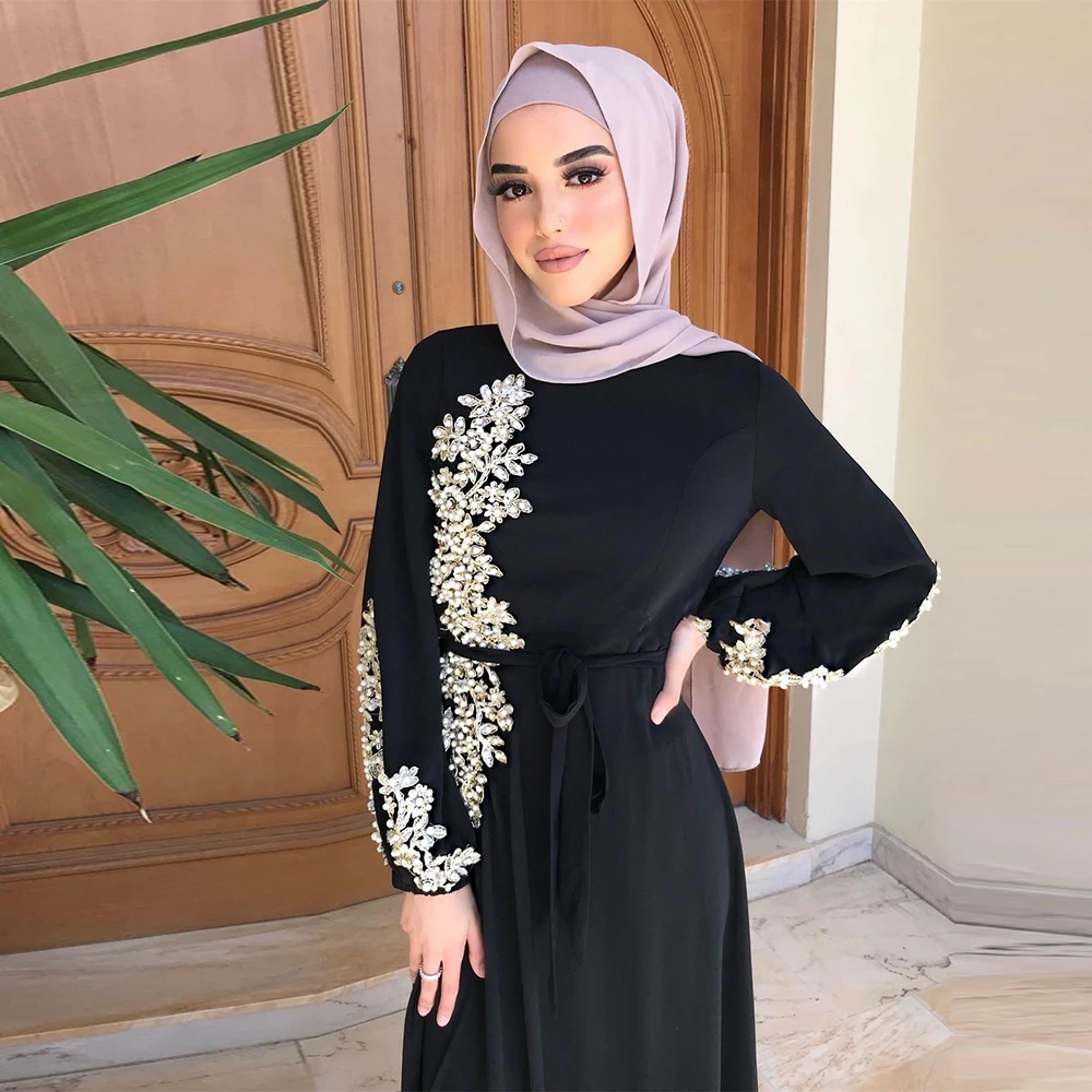 Dubai Turcija Musulmaņu Kleita, Hijab Caftan Eiropas Islāmu Apģērbu Āfrikas Kleitas Sievietēm Vestidos Katara
