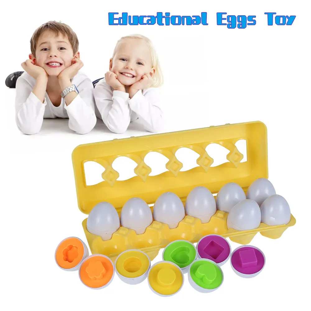6 Krāsas 12 Formas Montessori Bērnu Izglītības Olas, Rotaļlietas, Mācību Matemātikas Atjautības Jaukta Forma Tautas Rotaļlietu Smart Olas 3D Puzzle Spēle