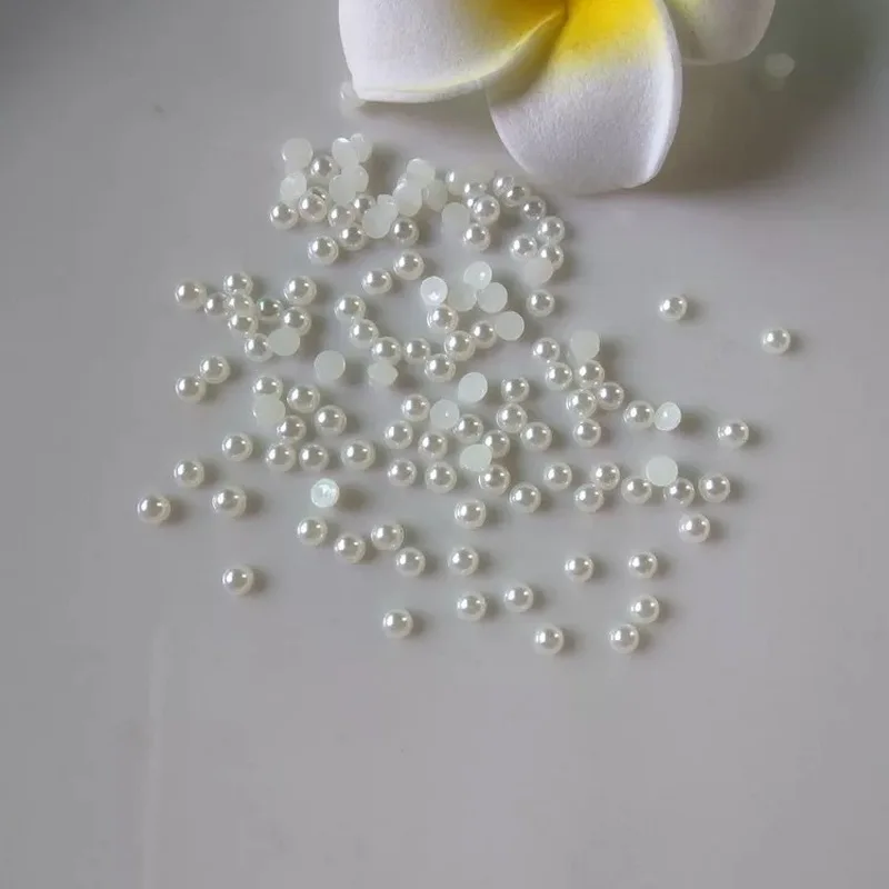 3/4/5mm White Pusi Pērle Uzlīme uz DIY Kleita Apdare Piederumi Roku darbs Creative Uzlīme Mājas Apdare