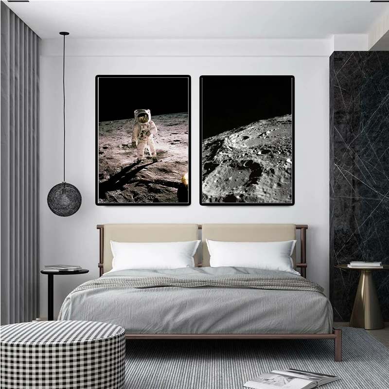 Anotācija Sienas Mākslas Planētu Virsmas Astronauts Gleznas Audekla Plakāti un Izdrukas Dzīvojamās Istabas, Guļamistabas Koridora Apdare