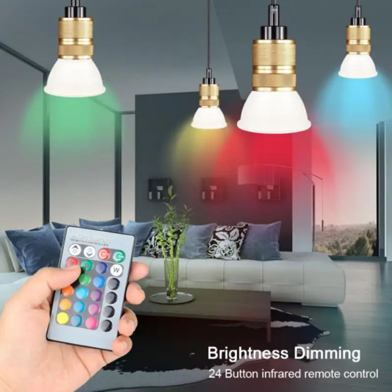 E27 Aptumšojami LED Smart Spuldze Ar Tālvadības pulti, Mājas Brīvdienu Puse Apdare Spuldzes Enerģijas taupīšanas Krāsu Maiņa Apgaismojuma Lampas