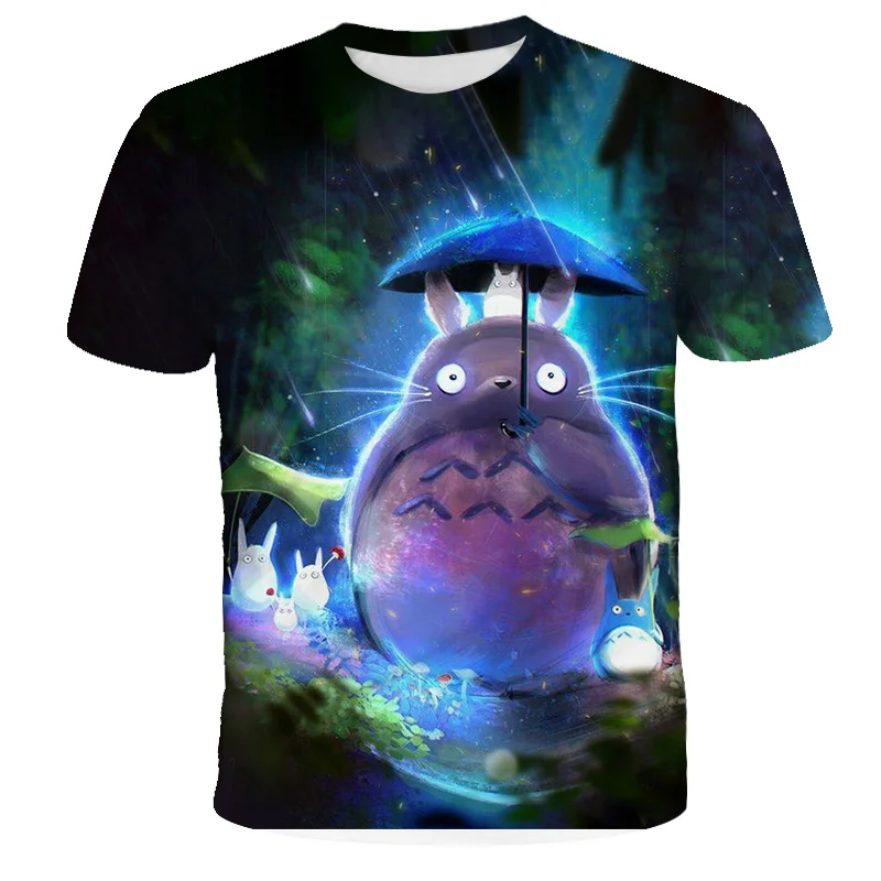 Ir 2021. Jaunu Japāņu Anime Multfilmu Personāžu Mans Kaimiņš Totoro Bērnu T-krekls Zēniem un Meitenēm 3D Karikatūra Izdrukāt Īss T-krekls Ki
