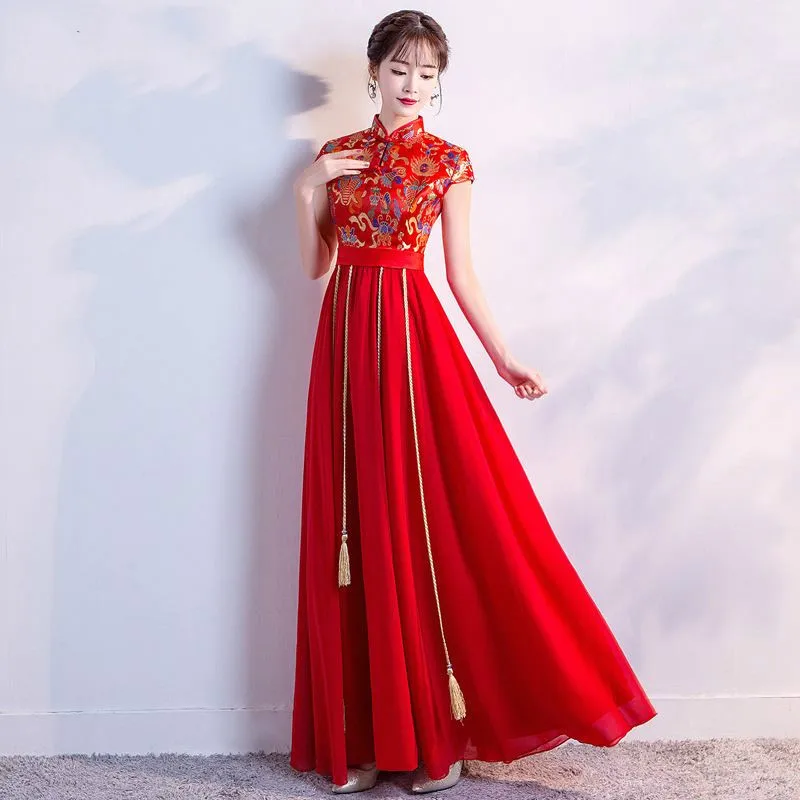 Kleita Cheongsam Red Līgava Precēties Vintage Kleita Qi Pao Sieviešu Ķīniešu Kāzu Kleitas Qipao Drēbes