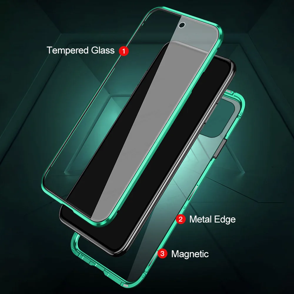 360° Magnētisko Pārsegu, Lai Xiaomi Redmi, Ņemiet vērā, 10 Pro Gadījumā Redme Note10 4G 10Pro 10s Double-Sided Stikla Tālrunis Aizsardzības Coque