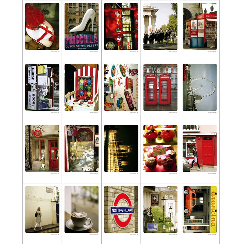 40pcs/daudz Londonā skārda Kārbas apsveikuma kartītes Mini retro pastkartes Eiropas Klasiskā stila Kartes un Ielūgumi H012