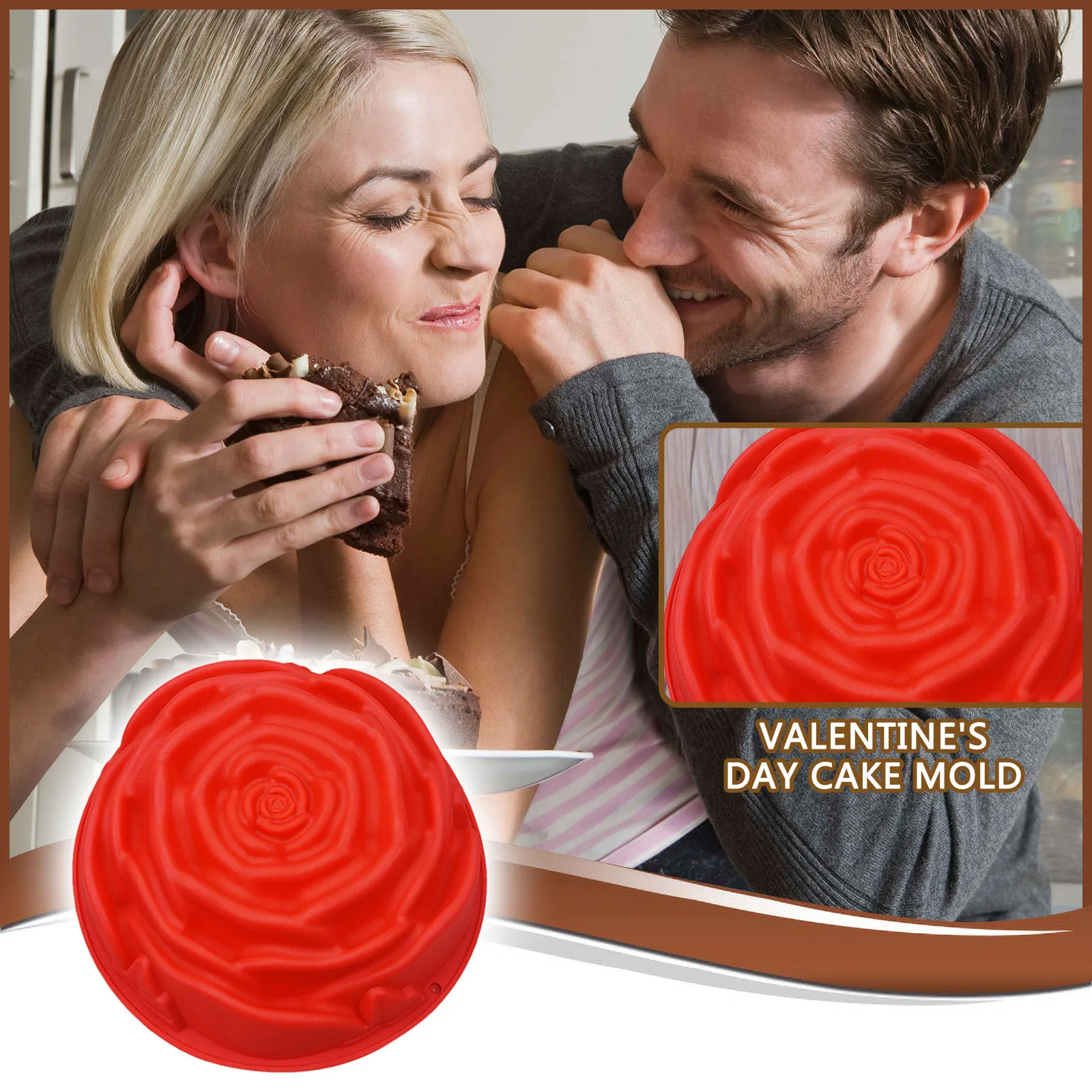 Ir 2021. cepumu kūku veidni DIY Cepšanas Rīki Valentīna Diena Silikona Lielu Rožu Kūka Pelējuma Plantilla de pastel de galletas