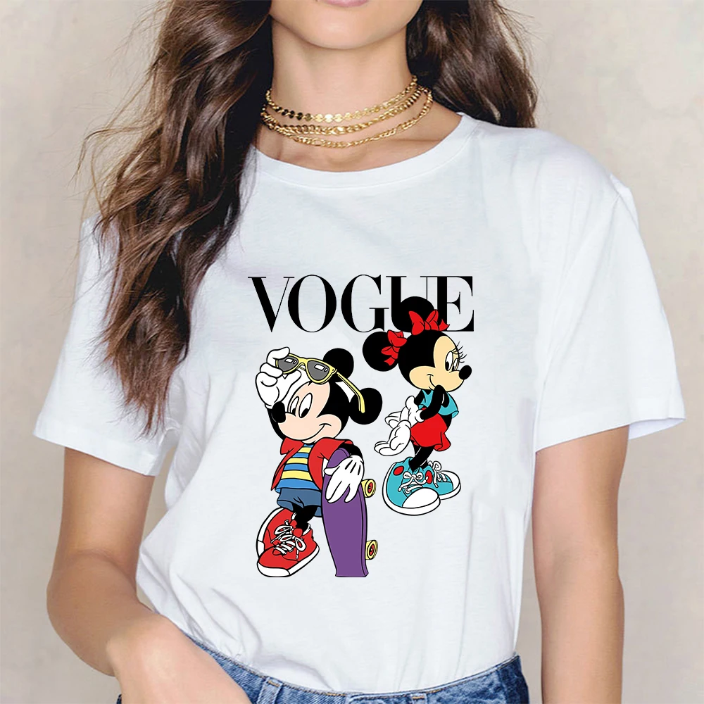 Kawaii Rozā Minnie Mouse Sieviešu Tshirts Gadījuma Gudrs Smieklīgu T Kreklu, lai Dāma Disney Hipster Augšu Elegants Sieviešu Topi korejas Tee 2021