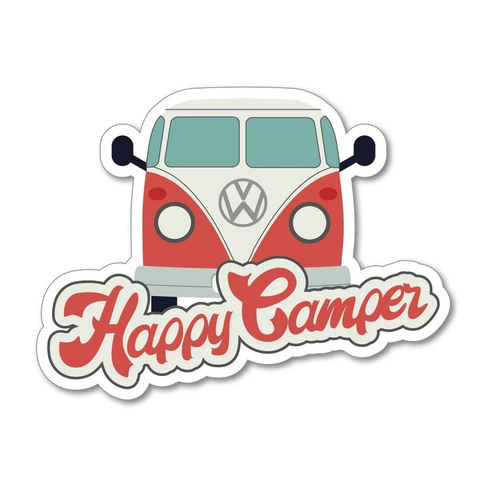 S40826# Dažādu Izmēru Smieklīgi pašlīmējošas Decal Happy Camper Auto Uzlīme Ūdensizturīgs Auto Dekori uz Bufera Aizmugures Logu