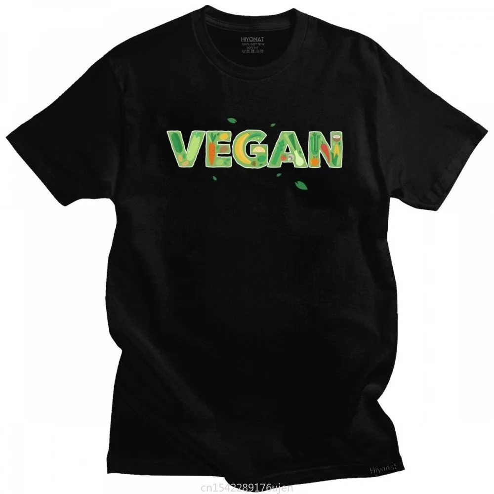 Smieklīgi Vēstuli Vegāns Dzīvi T Krekls Vīriešu T-krekls Iepriekš sarucis Likra Awesome Īsām Piedurknēm aprīkoti Ar Iekārtām, t-veida Topi Apģērbi Dāvanu