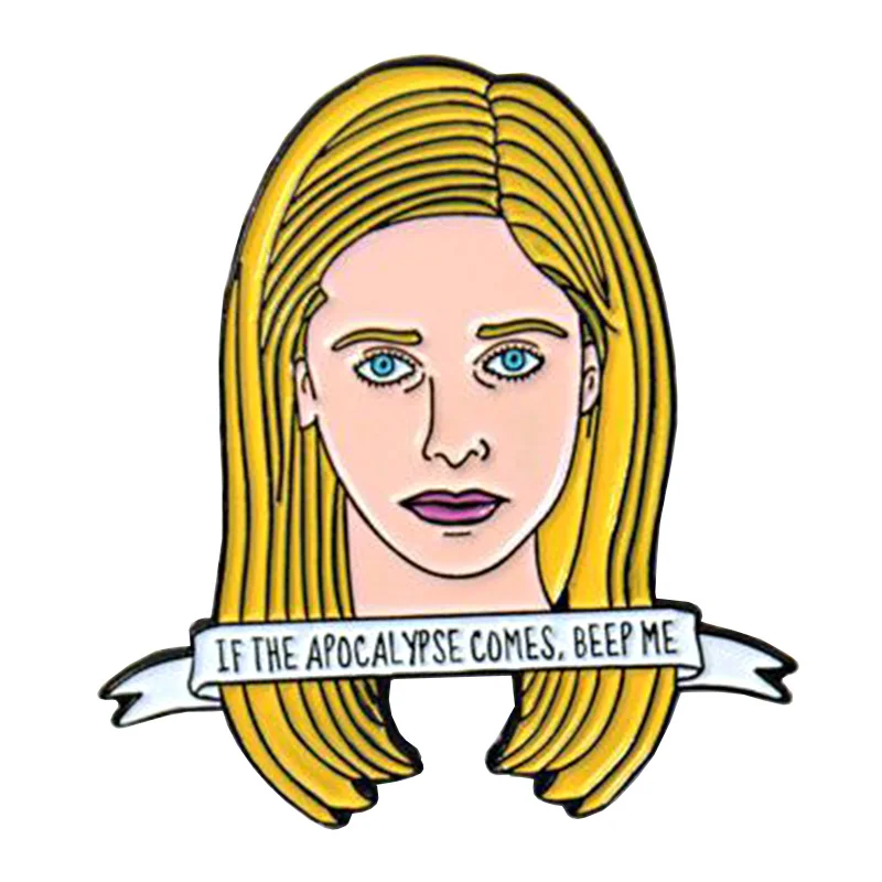 Buffy The Vampire Slayer mīksto emaljas pin, ja apokalipse nāk, beep, man smieklīgi dekori
