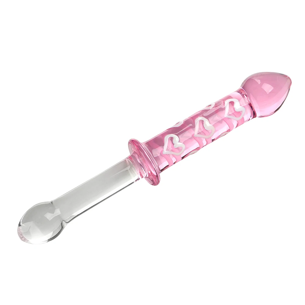 Seksa Produkti Klitora Stimulāciju G-Spot Anālais Plug Stikla Kristāla Anālās Seksa Rotaļlietas Sievietēm Dildo Sirds Rozā