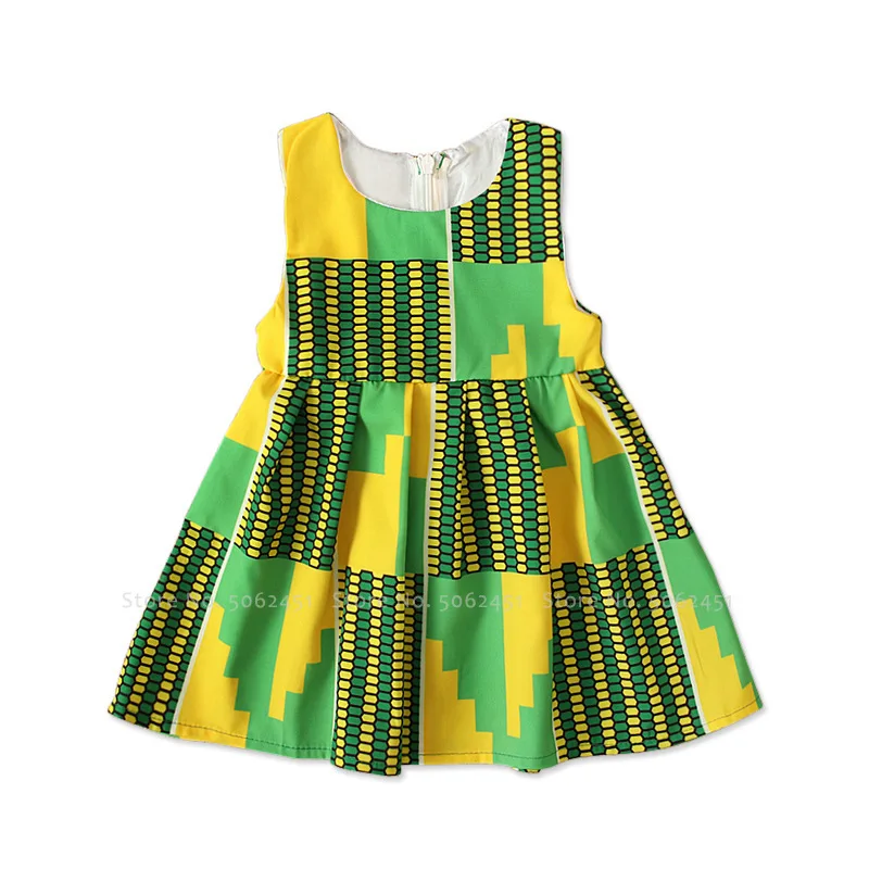 Bērniem Ankara Meitene Āfrikas Drēbes Kanga Bohēmijas Drukas Svārki Bērniem Princese Bazin Dashiki Maxi Kleita Deju Skatuves Kostīmu Puse