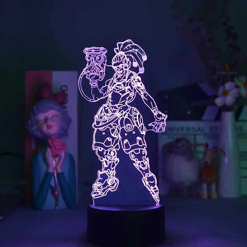 3D Lampas naktsgaldiņš Bluetooth Bāzes Spēli Overwatch Varonis Lucio Lustra Kulons Bērniem Nakts Gaisma Guļamistaba Dekorēšana