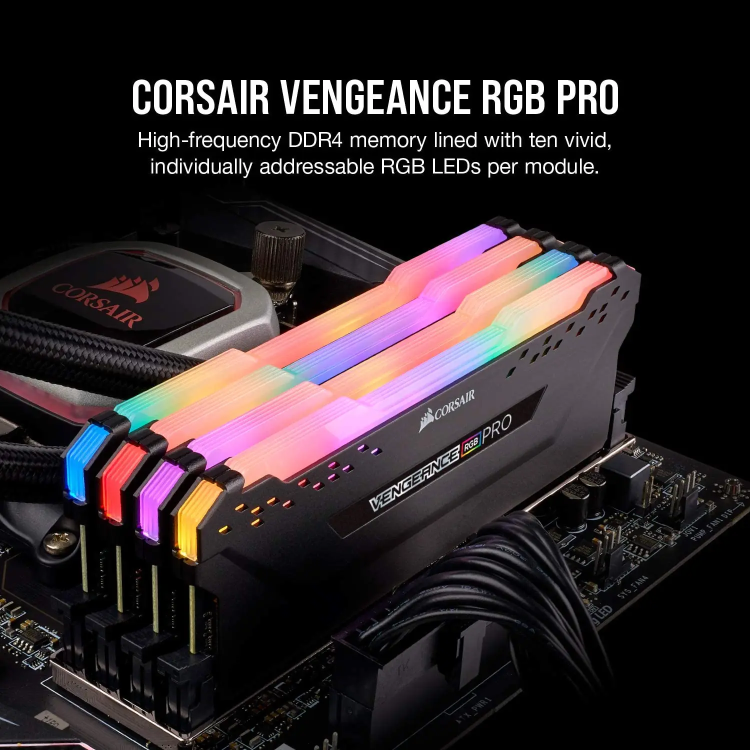 Corsair Vengeance RGB Pro 8GB (1x8GB) DDR4 3600 (PC4-28800), C18 Darbvirsmas Atmiņas – Melna