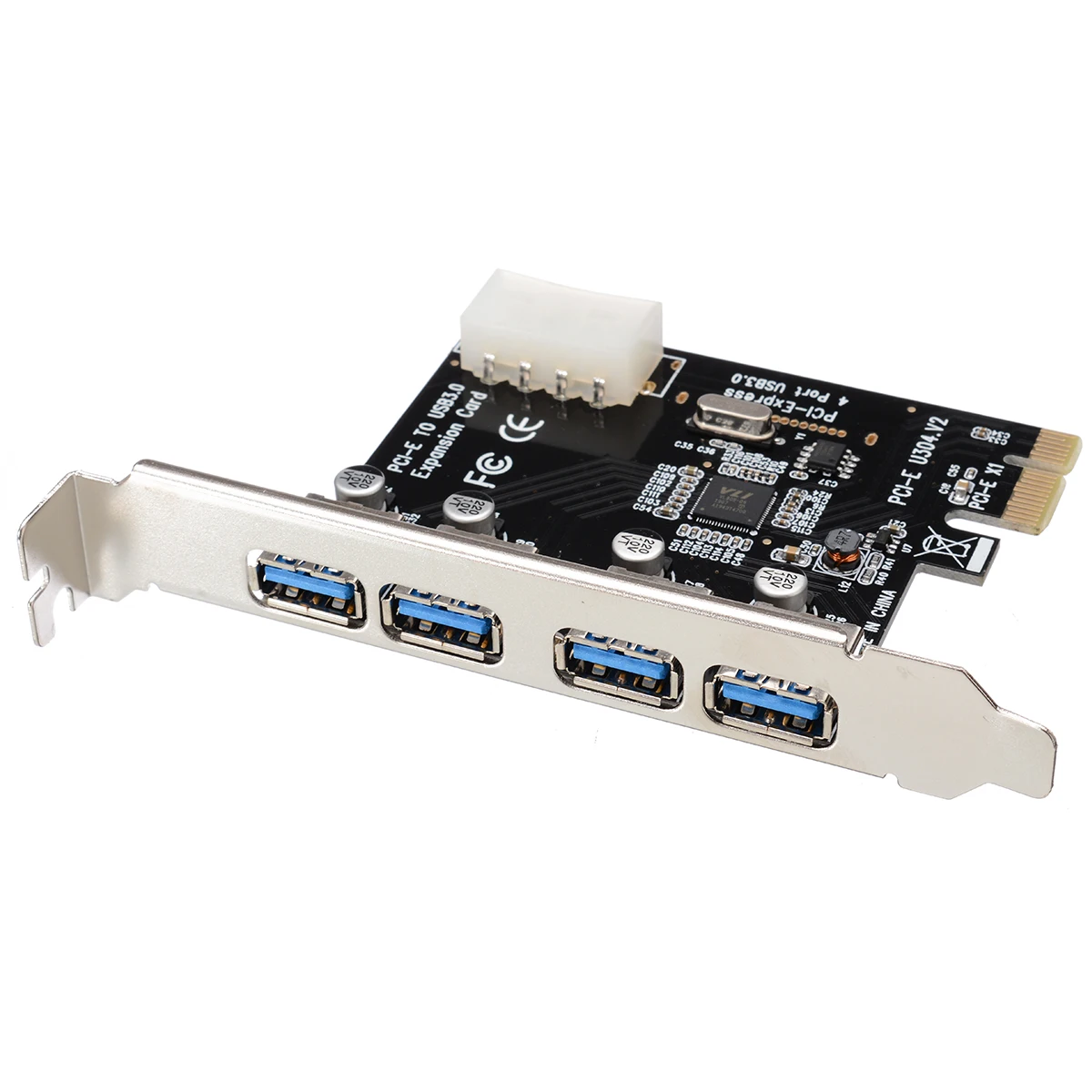 1pc Profesionālās 4 Port PCI-E Adapteri 4 Port PCI-E USB 3.0 HUB PCI Express Paplašināšanas Kartes Adapteris 5 gb / s Ātrumu
