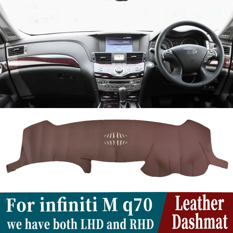 Ādas Dashmat Paneļa Vāciņu Pad Dash Mat Paklājs Auto-Stils aksesuāri Infiniti M25 M37 M56 m35h Q70 Q70L 2010-2020
