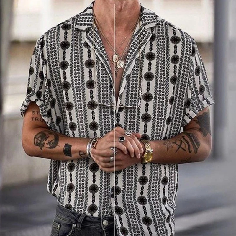 Veļa Īsām Piedurknēm Krekli Vīriešu Vasaras Ziedu Zaudēt Baggy Gadījuma Hawaii Brīvdienu Pludmales Krekls, T-Veida Topi Pogas Blūze Nacionālais Stils