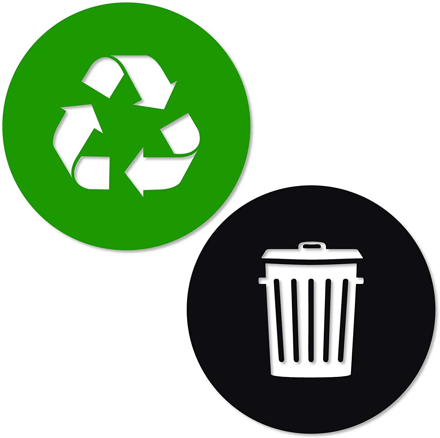 Pārstrādes un Atkritumu Uzlīmes, Vinila Mūsdienu Logo Simbols Organizēt Trash kannas vai Atkritumu tvertnes un Sienām Maza Zaļa
