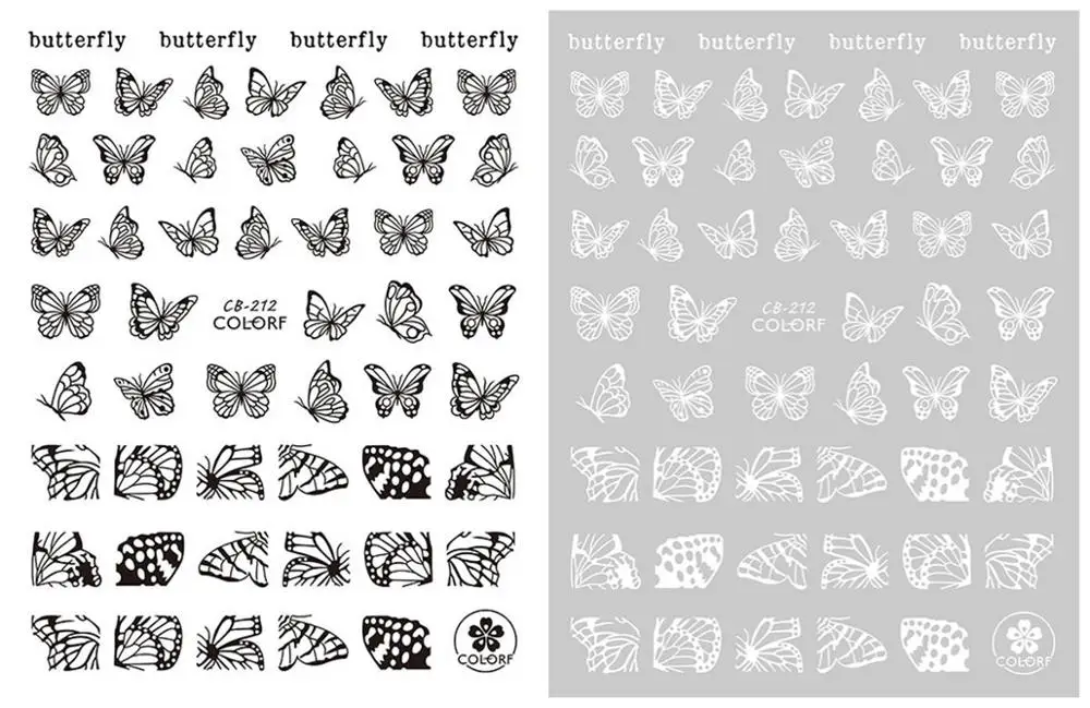1 lapa Čūsku Nagu Uzlīmes Butterfly Ziedu 3D Līmi, Uzlīmes Nail Art Tetovējumu Uzlīmes Apdare