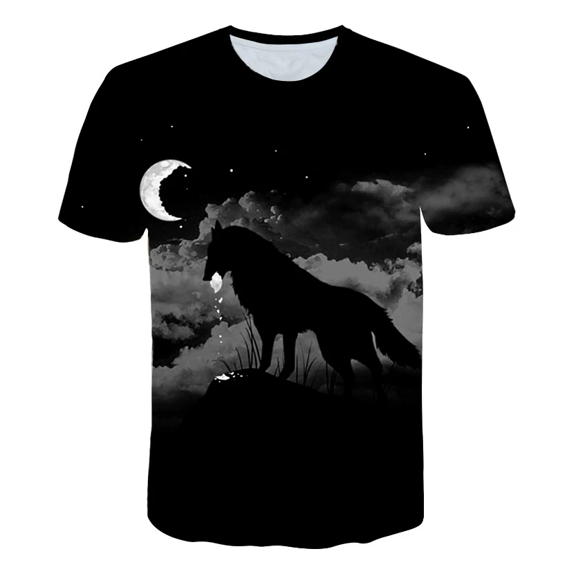 Jauno Modes Zēns Top Wolf 3D Iespiests T-krekls Atdzist un Jautri T-krekls ar Īsām Piedurknēm Top Meitene Dzīvnieku Print T-krekls Ikdienas Valkāšanai
