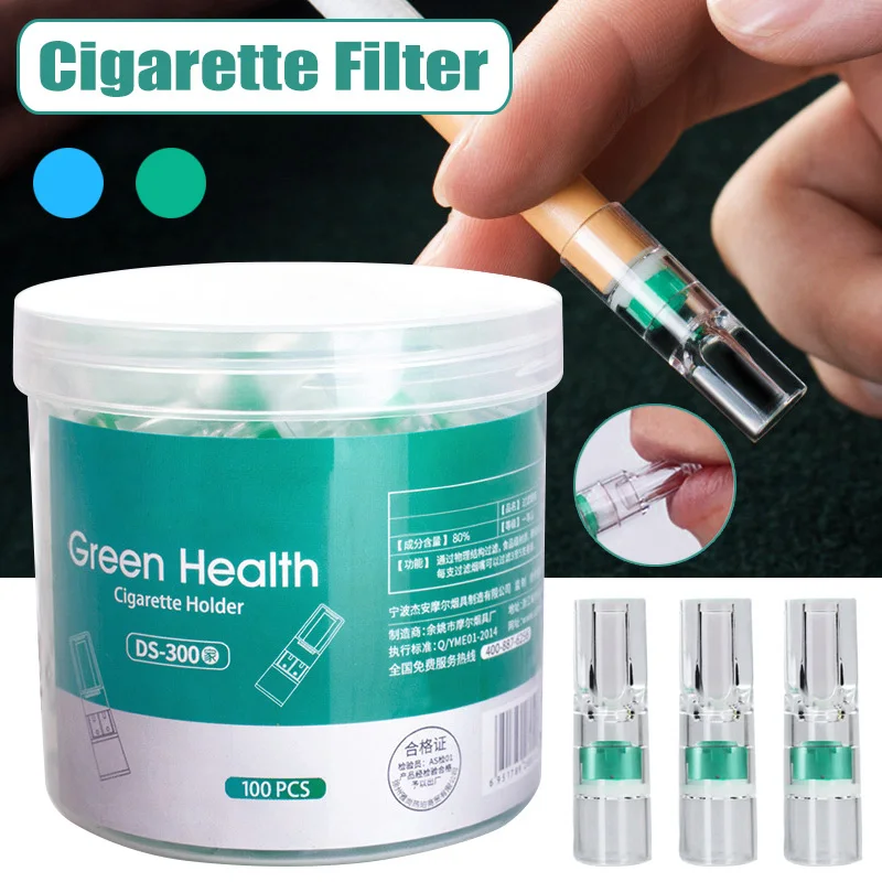 100gab Izmantojamo Tabaku Cigarešu Filtru Smēķēšana Samazina Darvas Filtrācijas Tīrīšanas Turētājs L9