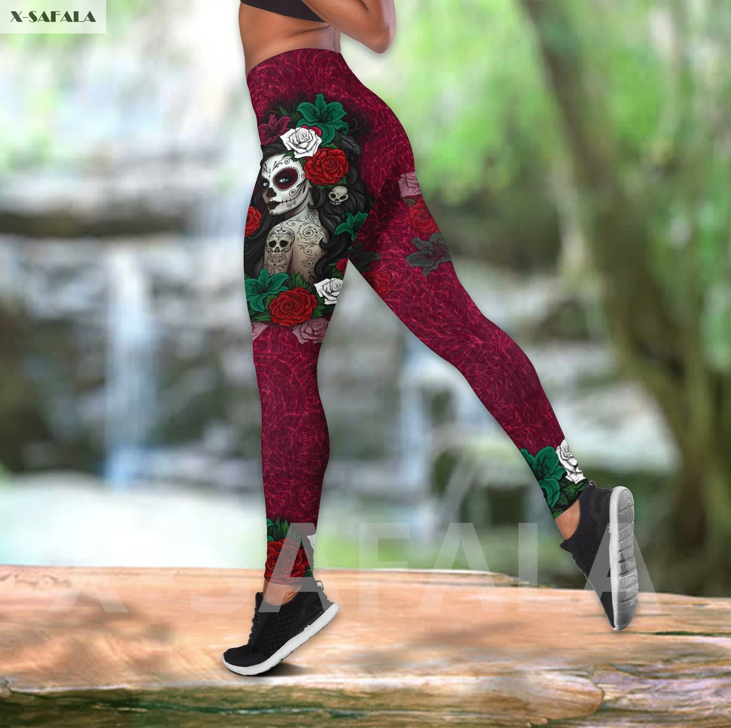 Meksikāņu Meitene 3D Iespiesti Fitnesa Joga Sievietēm Uzstādīt Dobi Tvertnes Augšpusē Stulpiņi G51 Apģērbs, Sporta zāle Augsta Vidukļa Stretchy Meitene Sporta Bikses