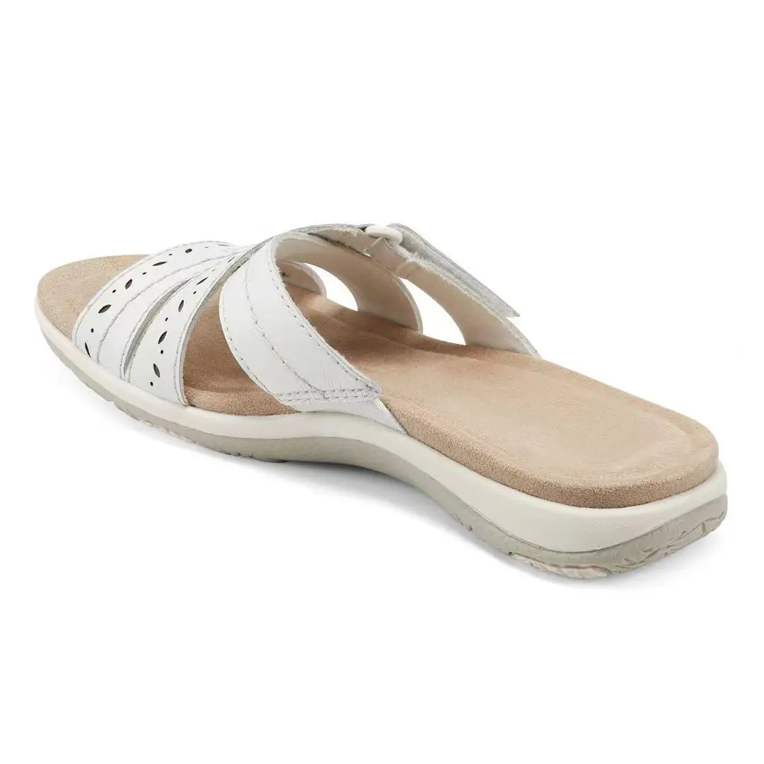 Ir 2021. Vasaras Sieviešu Ķīlis Sandales Premium Ortopēdisko Open Toe Sandales Vintage Anti-slip Ādas Ikdienas Sieviešu Retro Platformas Kurpes