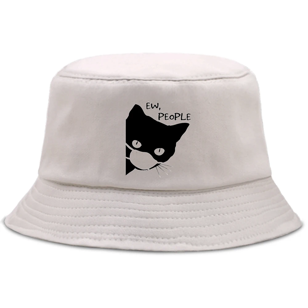 Liels Melns Kaķis Modeli Personības Drukāt Vīriešiem Fishman Cepures Hip Hop Zvejas Sieviešu Spaini Cepures Modes Beach Saule Bob Cepuri Vīrietis