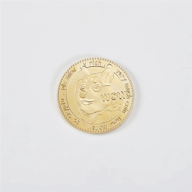 Dropship Zelta pārklājumu Dogecoin Piemiņas Monētas Gudrs Suns Modelis Virtuālās naudas Iekasēšanas Kopēt Monētas