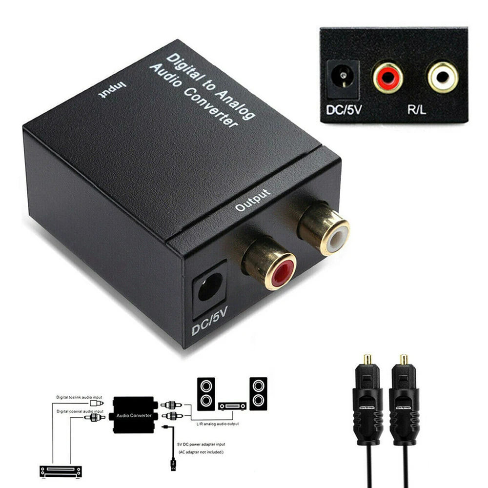 Digitālā uz Analogo Audio Converter, Optisko Fiber Toslink Koaksiālā Signāla uz RCA R/L Audio Decoder SPDIF LTV APK Amplifi