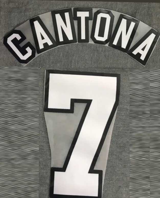 1997-2006 Retro #7 Cantona Nameset Lextra Drukas Siltuma Futbola Žetons