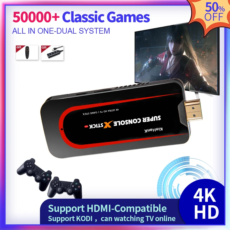 Mini Retro Spēļu Konsoli Super Konsoli X Stick Video Spēli Cosole Emulatora Uz PS1/DC/N64/Bulit-in 50000+ Spēles Atbalsta KODI