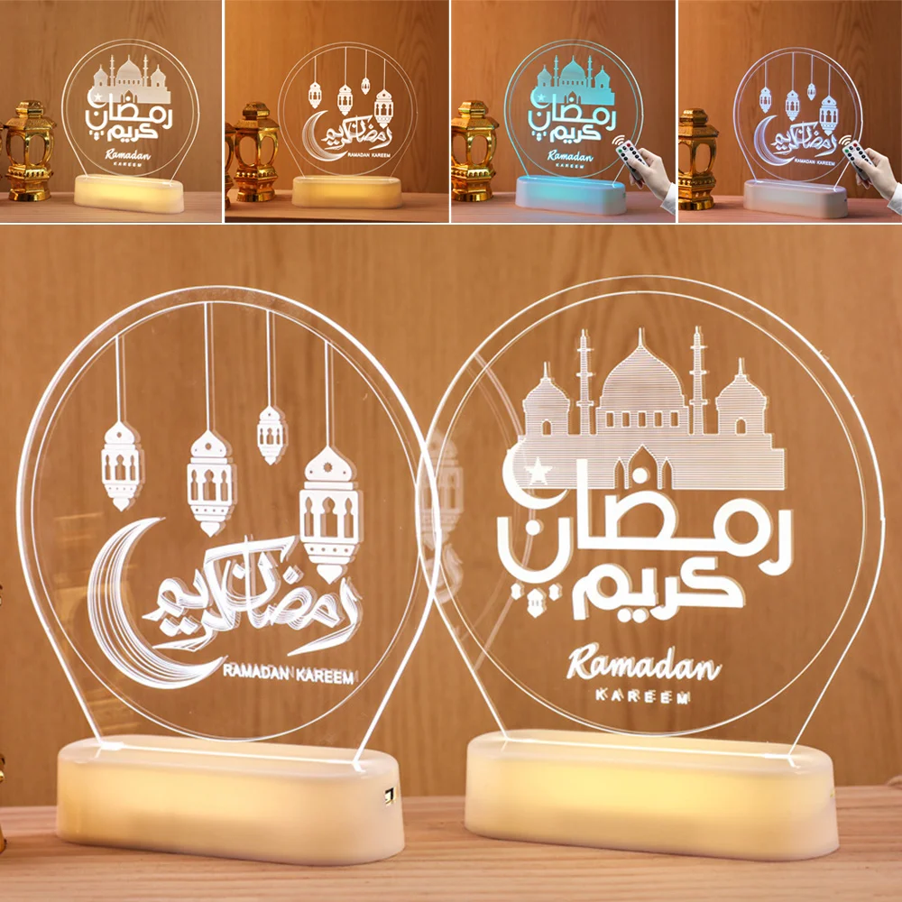 Nakts Gaisma Gultas Lampa Musulmaņu Dekorēšana Guļamistaba Dekors LED 3D Romantiska Ramadāna Gaismas Gaismas Sezama Eļļas Lampas Dekors Gaismas