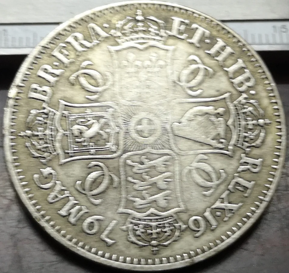 1679 Anglija 1 uzvaru-Charles II 4. portrets Sudraba Pārklājumu Kopēt Monētas