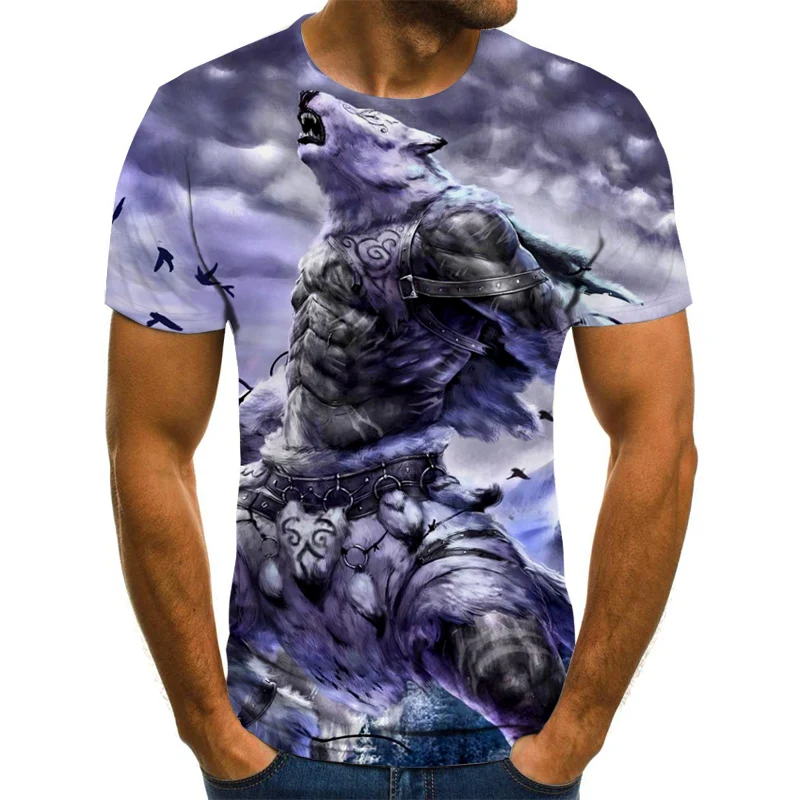 Ir 2021. Jauns Zvērs T-krekls Street Wear Tiger 3D Vīriešu Īsām piedurknēm Vasaras Modes Krekla Piedurknes Stils Piedurknes Garums(cm) Modelis, Tips