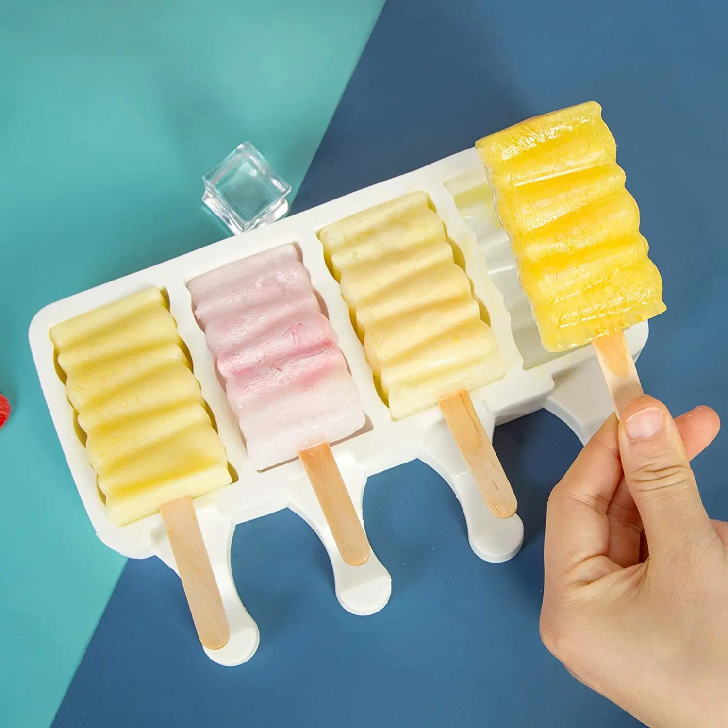 4 Šūnu Līnijas, Formas, Maza Izmēra Silikona saldējums Pelējuma DIY Mājās Popsicle Veidnes Deserts Ledus Lolly Pop Maker Atkārtoti lietojami Instrumenti