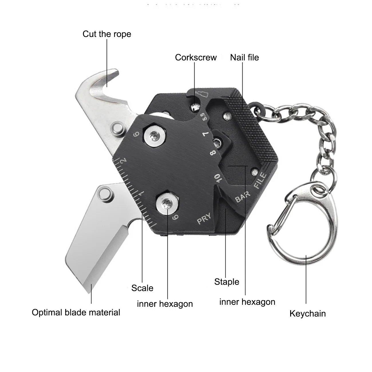 Multitool Keychain Skrūvēm Komplekts Kabrioleta Mini Kabatas Glābšanas Instrumentu Komplekts ar Nazi Mikro skrūvgriezi Uzstādīt Daudzfunkciju Instrumenti