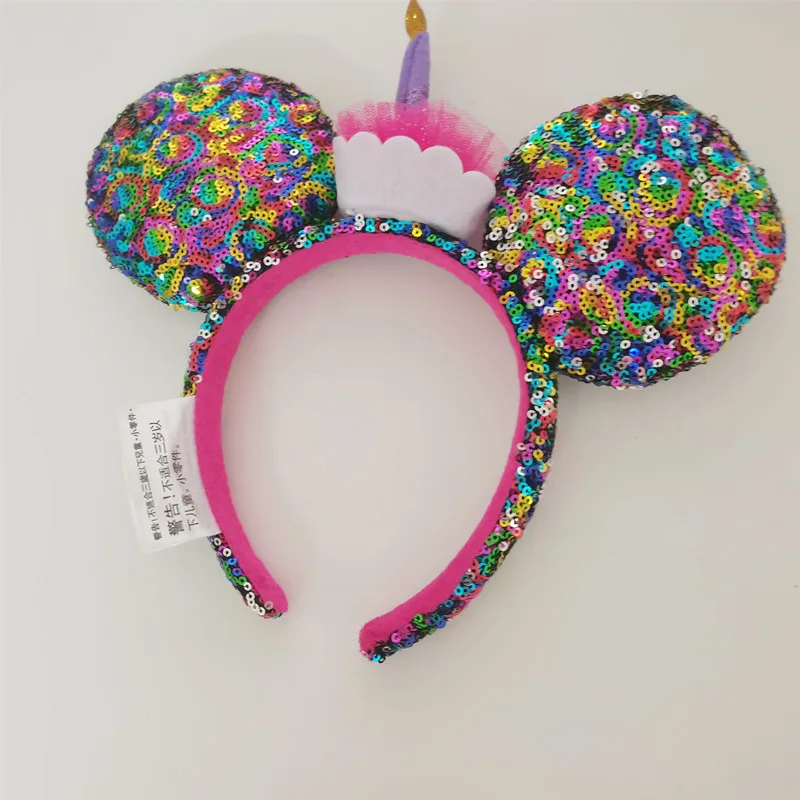 Jaunu Disney Konfeti Happy Birthday Cupcake Minnie Peles Ausis Galvas Matu Aksesuāri Brīvdienu Puse Dāvanas, Rotaļlietas