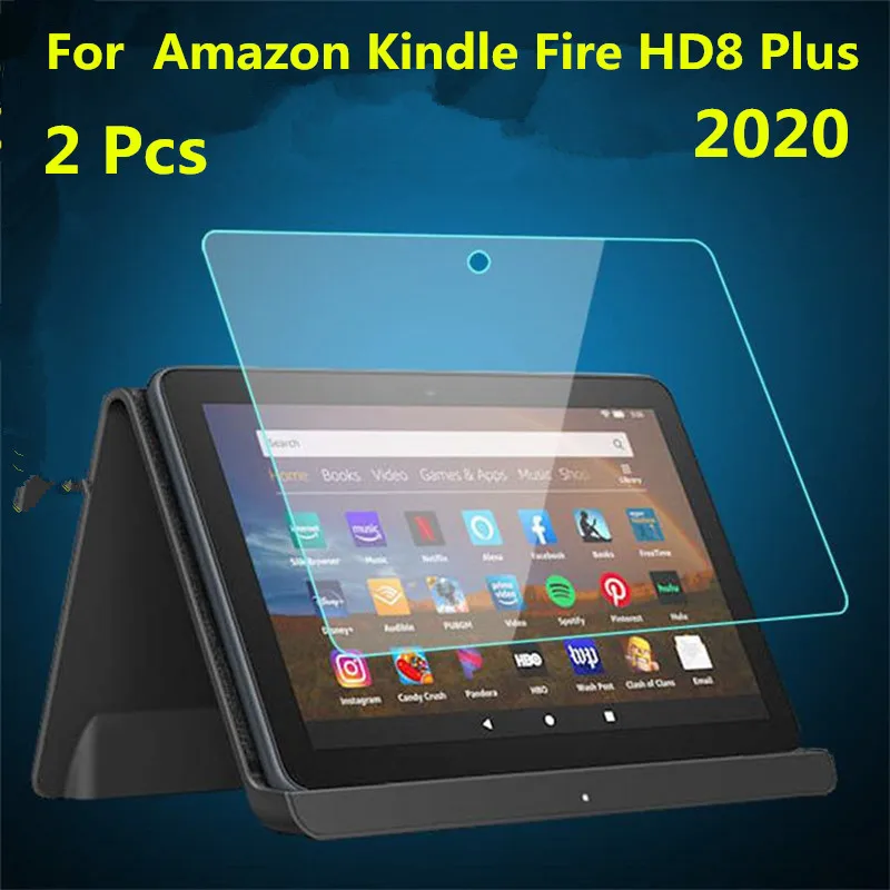 2 gabali, rūdīts stikls ekrāna aizsargs, par Amazon Iekurt uguni HD 8 plus 
